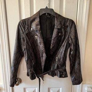 New Directions Faux Snakeskin Jacket - SZ M